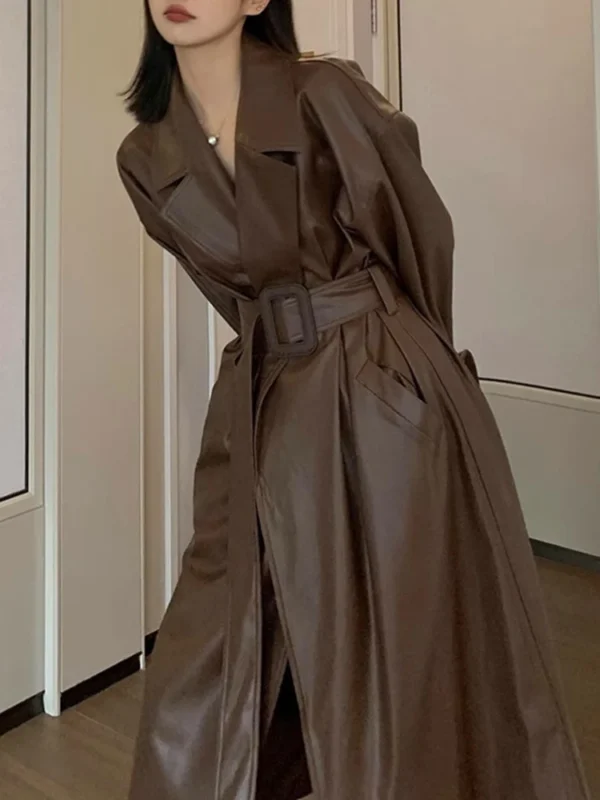 Trench coat en similicuir oversize – Image 4