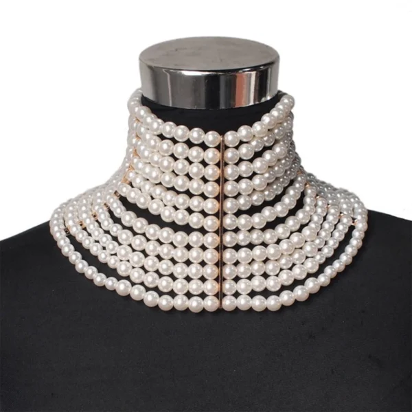 Collier de perles multicouches pour accessoires de mariage pour femmes.