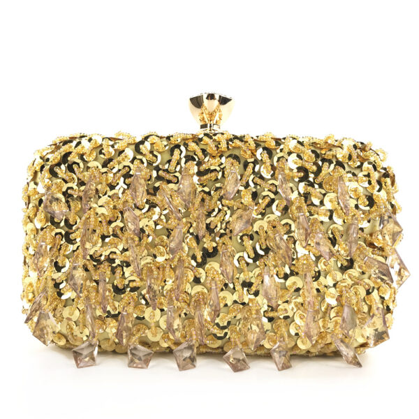 Hand-Held Evening Bag Handmade Double-Sided Bead Embroidery Bag Sequin Bag Ladies Evening Bag – Image 5